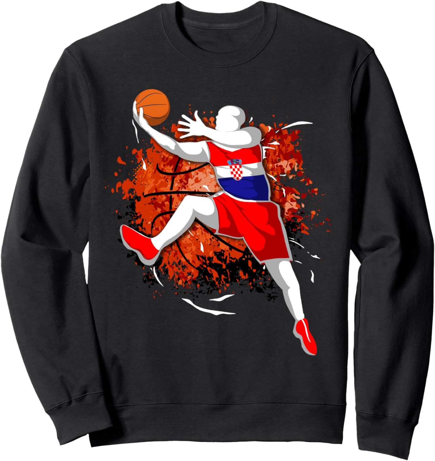 

Футболка с изображением флага Хорватии, символизирующая баскетбол, для любителей спорта, черная Teeisle Croatia Basketball