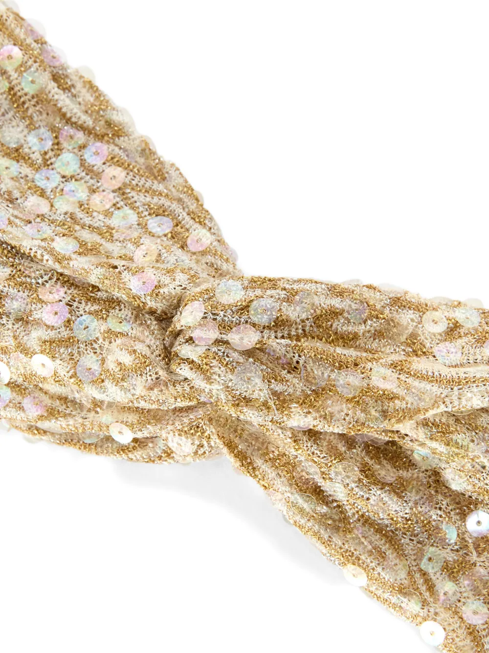 Ободок с пайетками и закрученным дизайном Missoni, золотой — фото 2