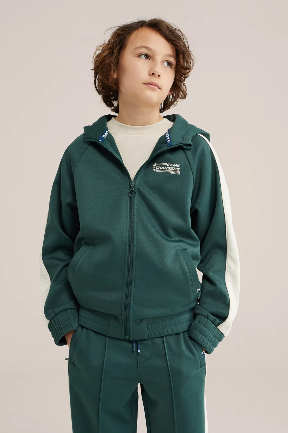 Толстовка на молнии We Fashion, Dark Green — фото 3