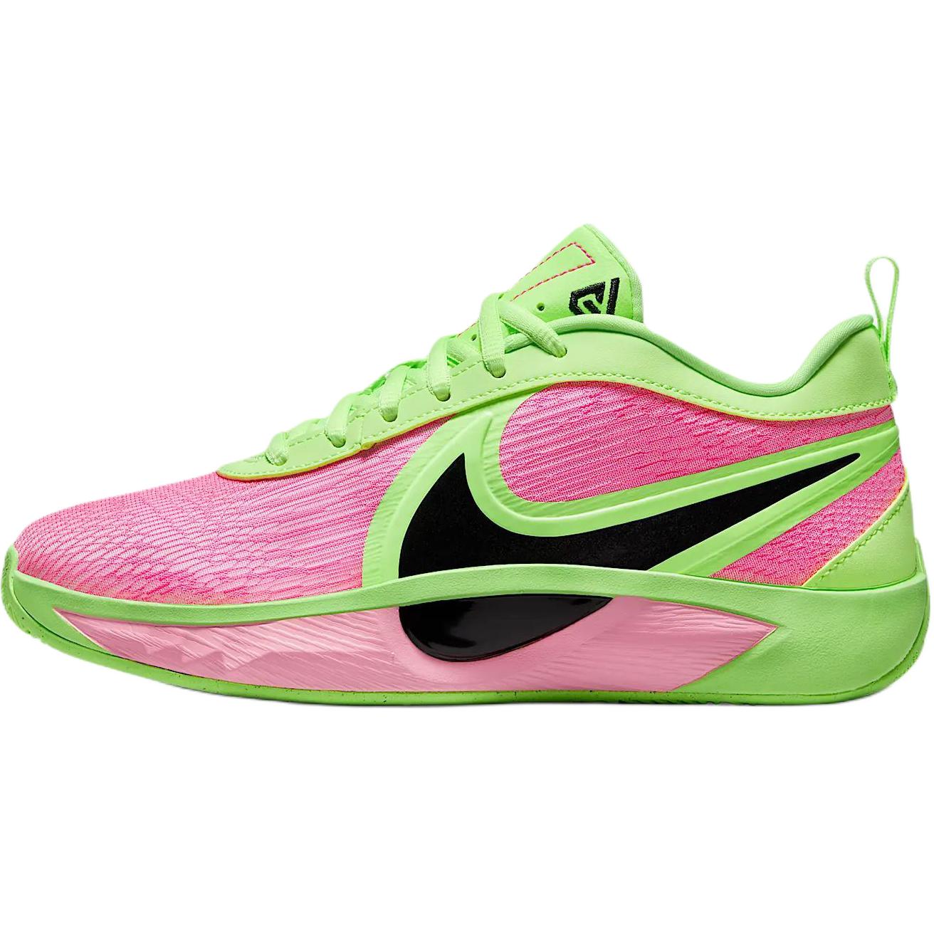 Детские баскетбольные кроссовки Giannis Freak 6 Breathable Cushioning Low Top Nike, розовый/зеленый