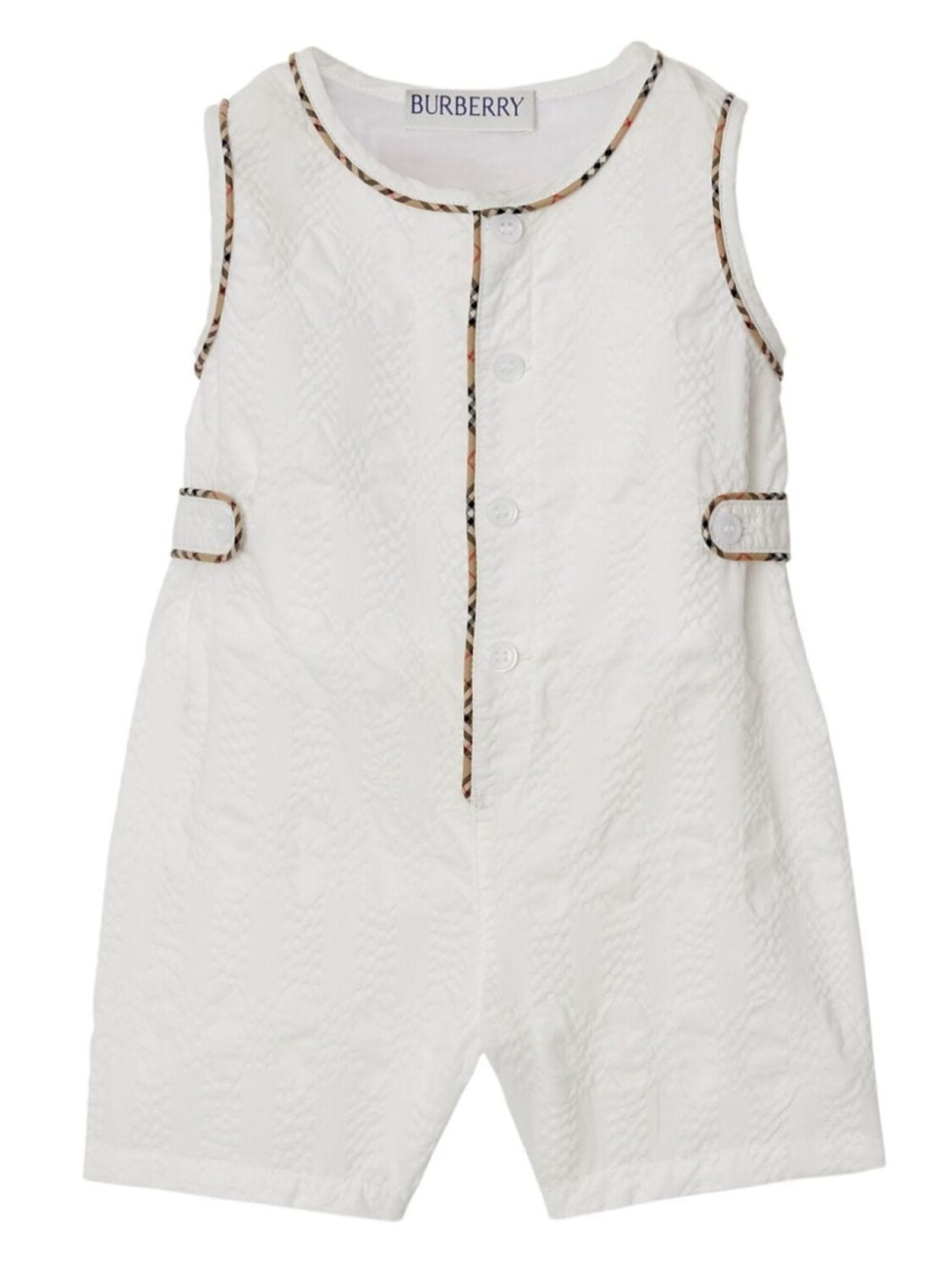 

Burberry Kids комбинезон с отделкой в клетку, белый