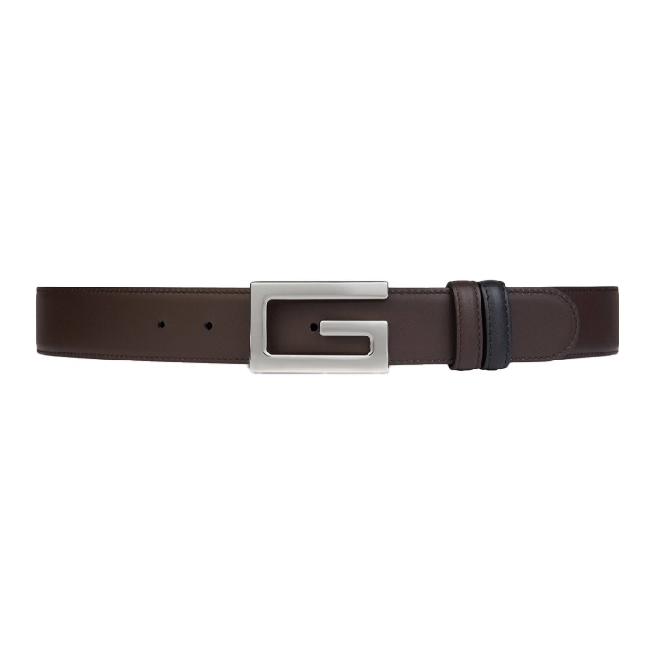 

GUCCI Кожаный ремень мужской черно-коричневый шириной 3.5 см, Black/Brown