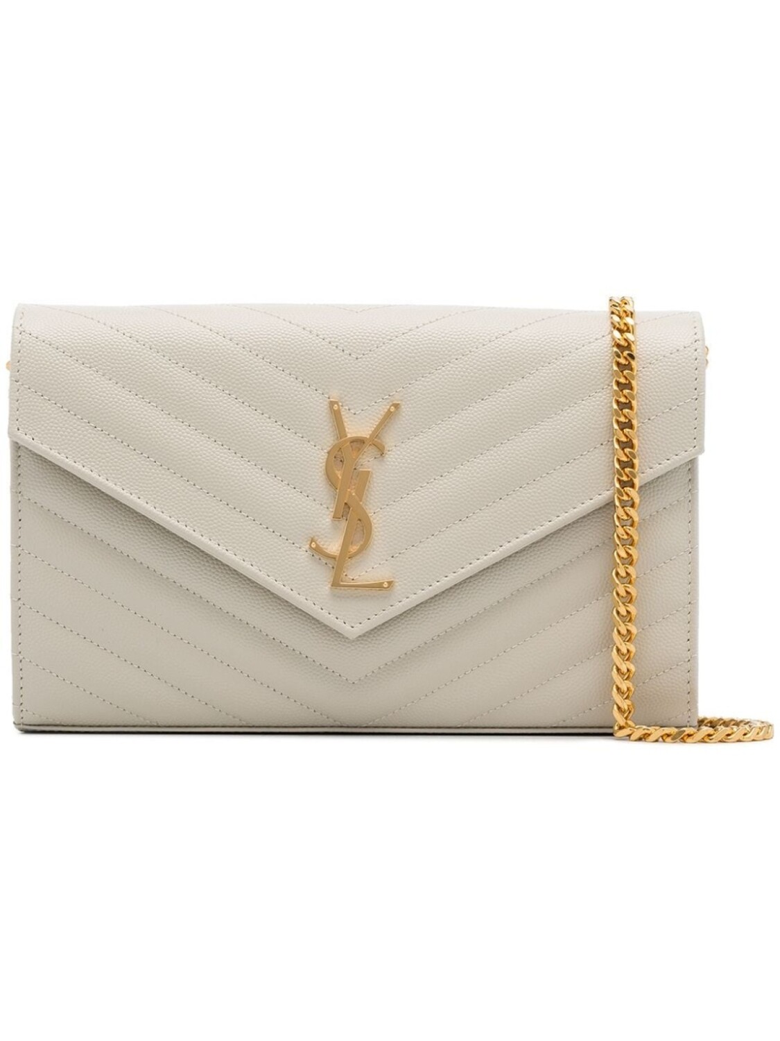 

Стеганая сумка Saint Laurent с декором Monogram, нейтральный цвет