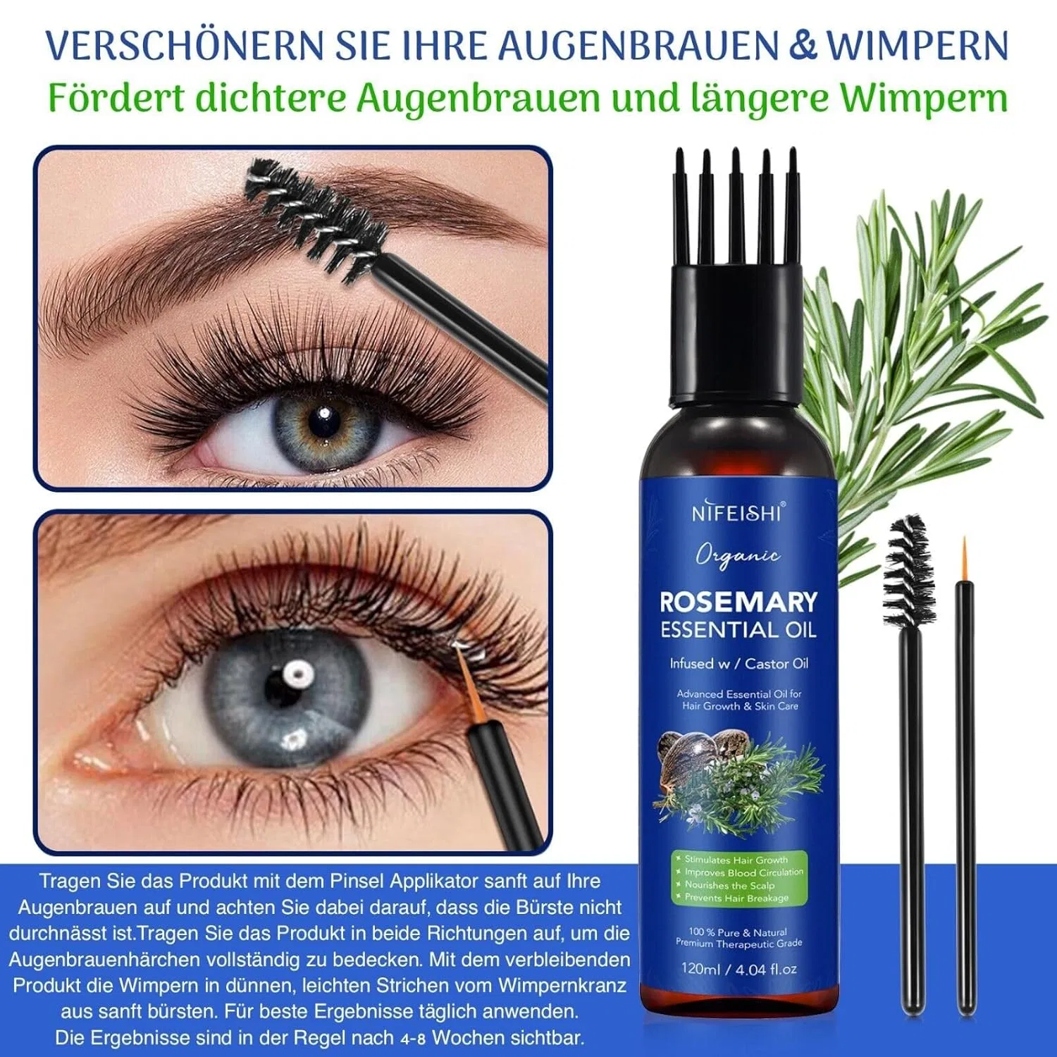 Набор масел P-Beauty: розмариновое и касторовое для роста волос и ухода за кожей, 2 x 120 мл P-Beauty Cosmetic Accessories, 2 X 120 Ml — фото 3