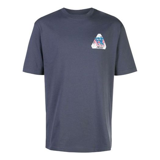 

Футболка men's ripped chest logo printing short sleeve navy blue Palace, синий