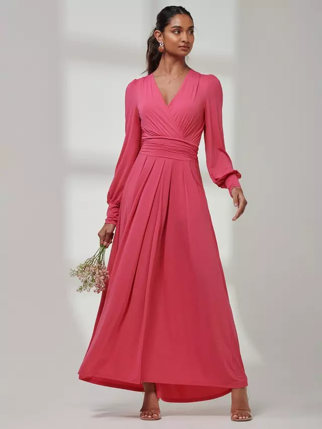 

Платье Jolie Moi Guilia Long Sleeve Maxi, цвет hot/pink