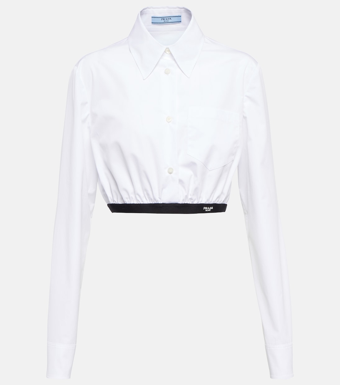 

Короткая хлопковая рубашка Prada, белый