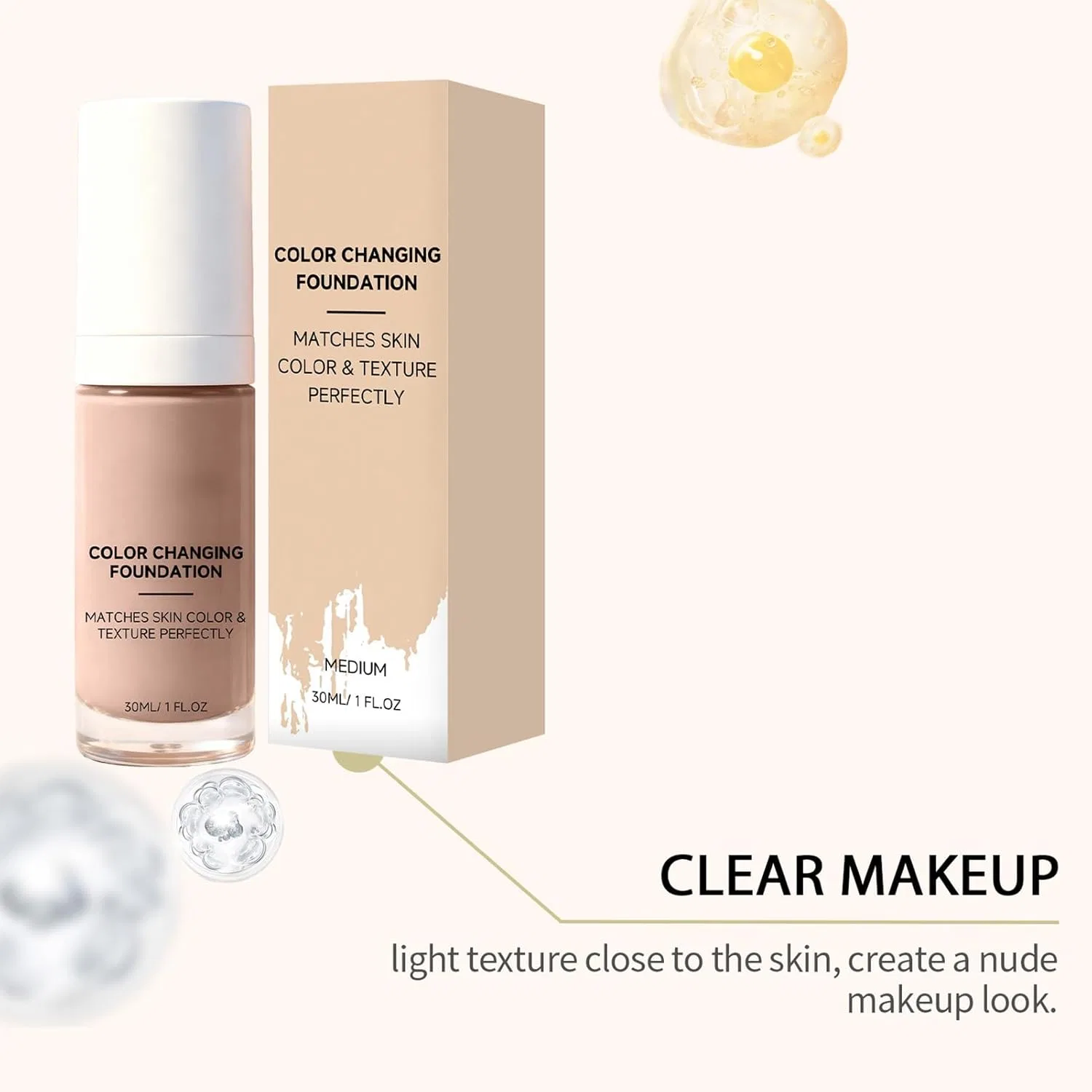 Тональное средство Color Adjusting Foundation увлажняющее, No brand, 1 шт, средний оттенок кожи — фото 4