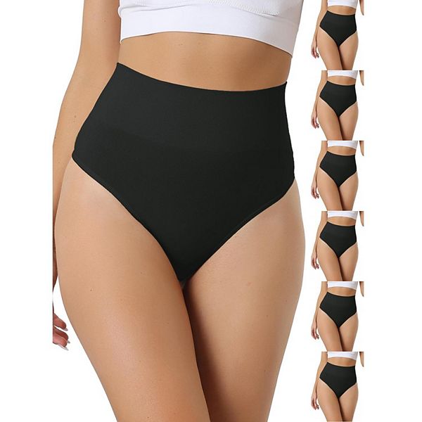 

7 пар женских трусиков-стрингов с высокой посадкой, невидимые, эластичные, удобное белье Inspire Chic, Black