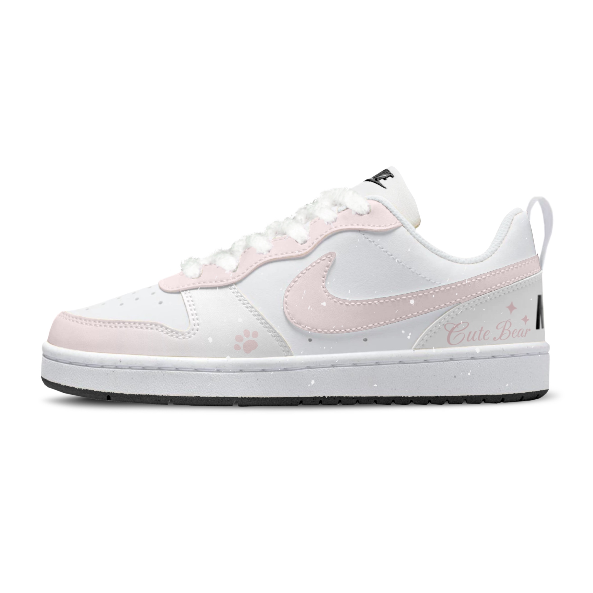 

Nike Низкие детские кроссовки для скейтбординга Court Borough Berry Cookies, розовые, белые, для подростков