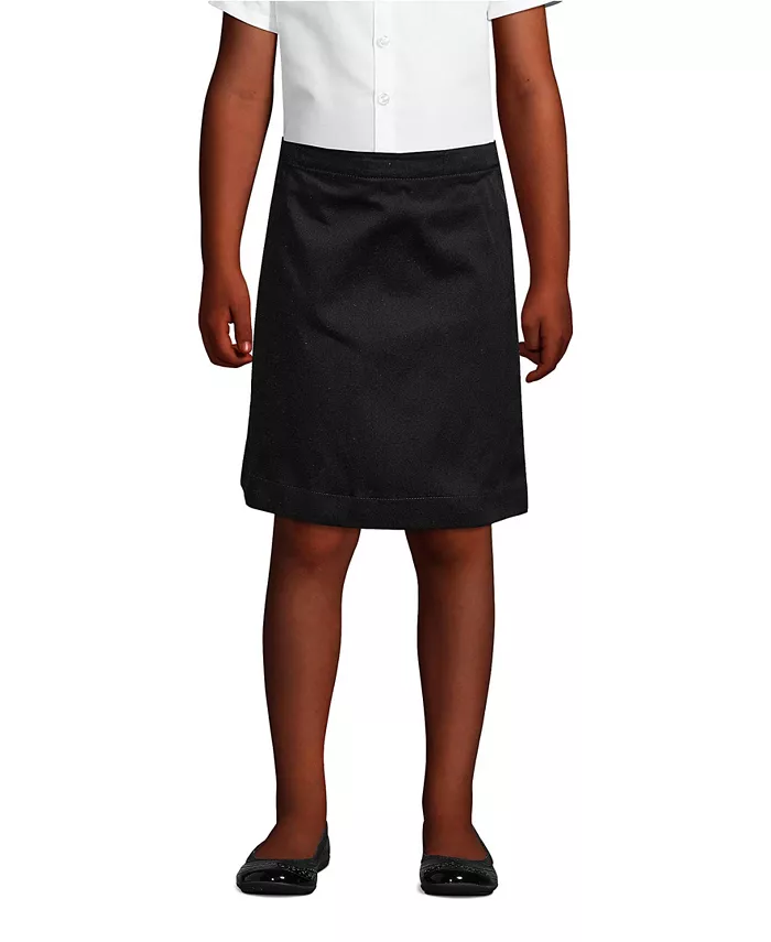 

Юбка-шорты Chino Top of the Knee для девочек больших размеров Lands' End, черный