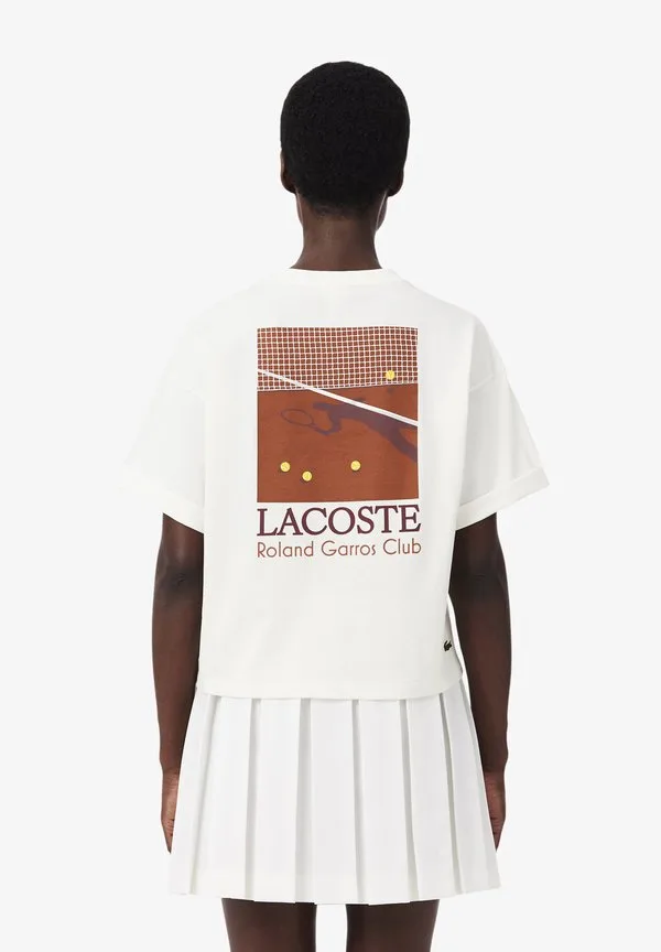 Футболка Lacoste Blanc V с принтом, белый