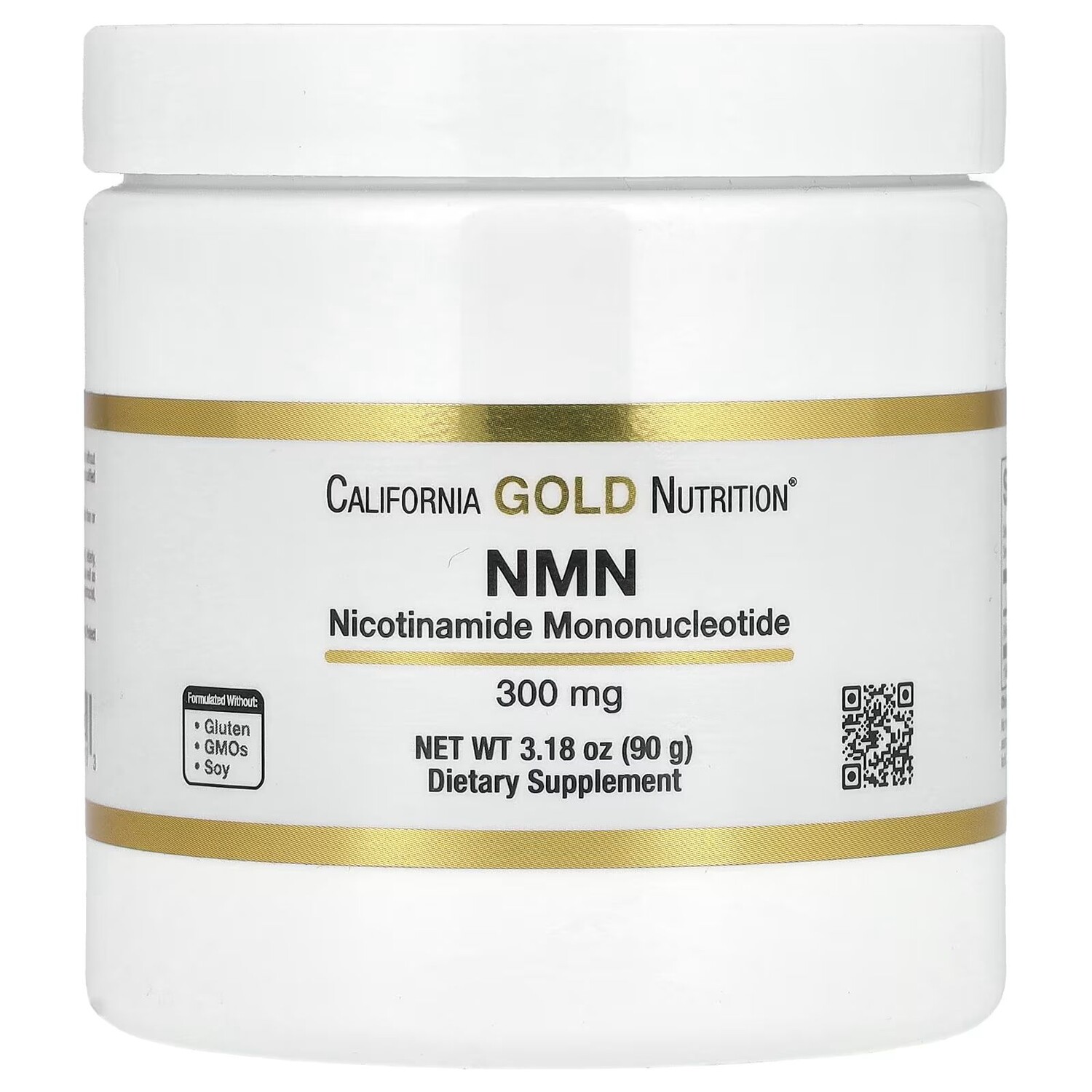 

Порошок NMN, 300 мг, 3,2 унции (90 г) California Gold Nutrition