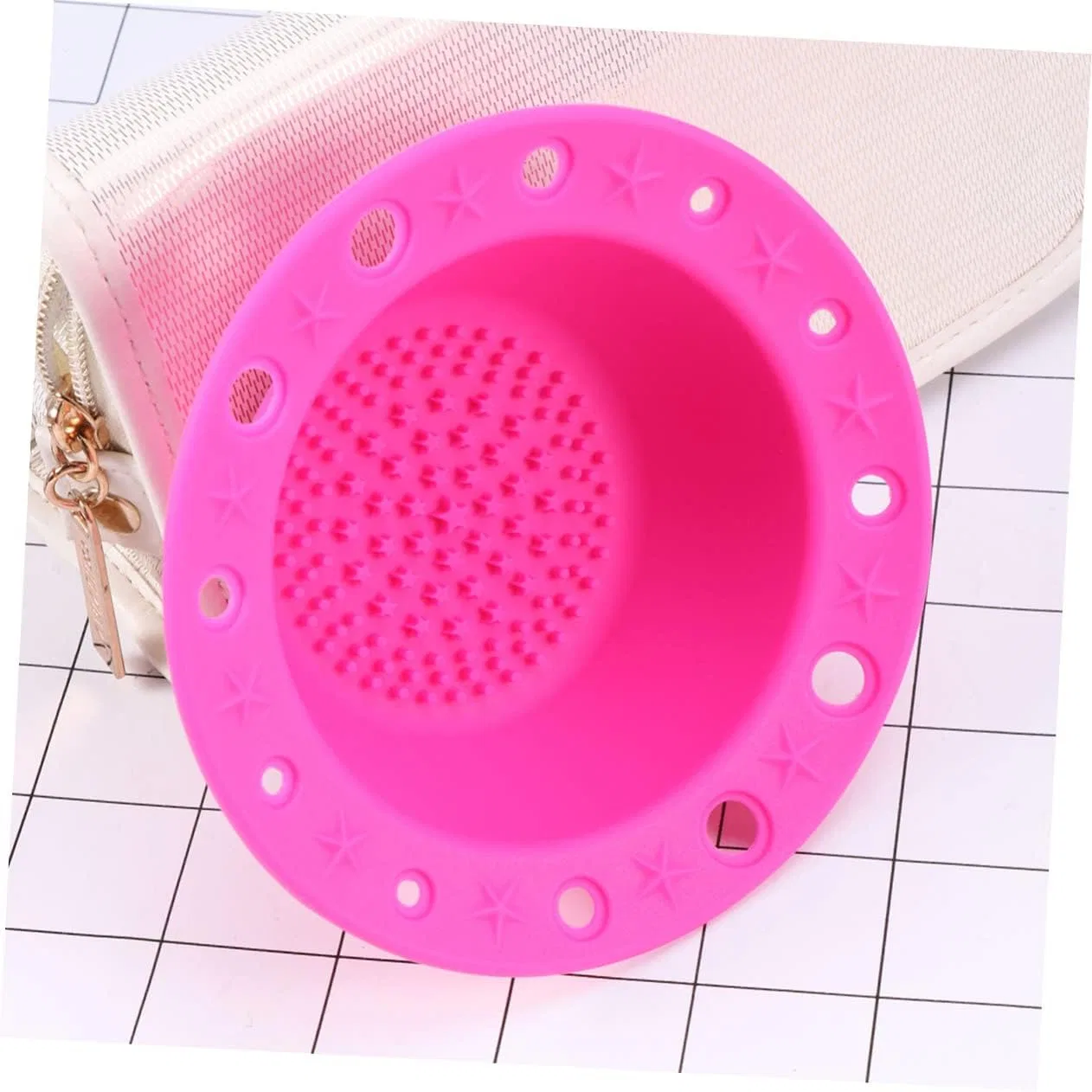 Коврик для чистки кистей Healeved розовый 12x12x39 см — фото 3