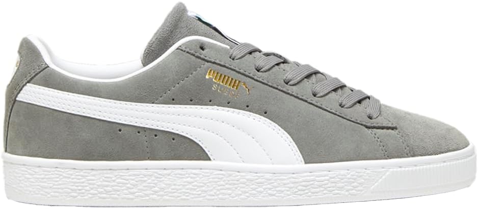 

Мужские замшевые классические кроссовки PUMA с шнуровкой - серые