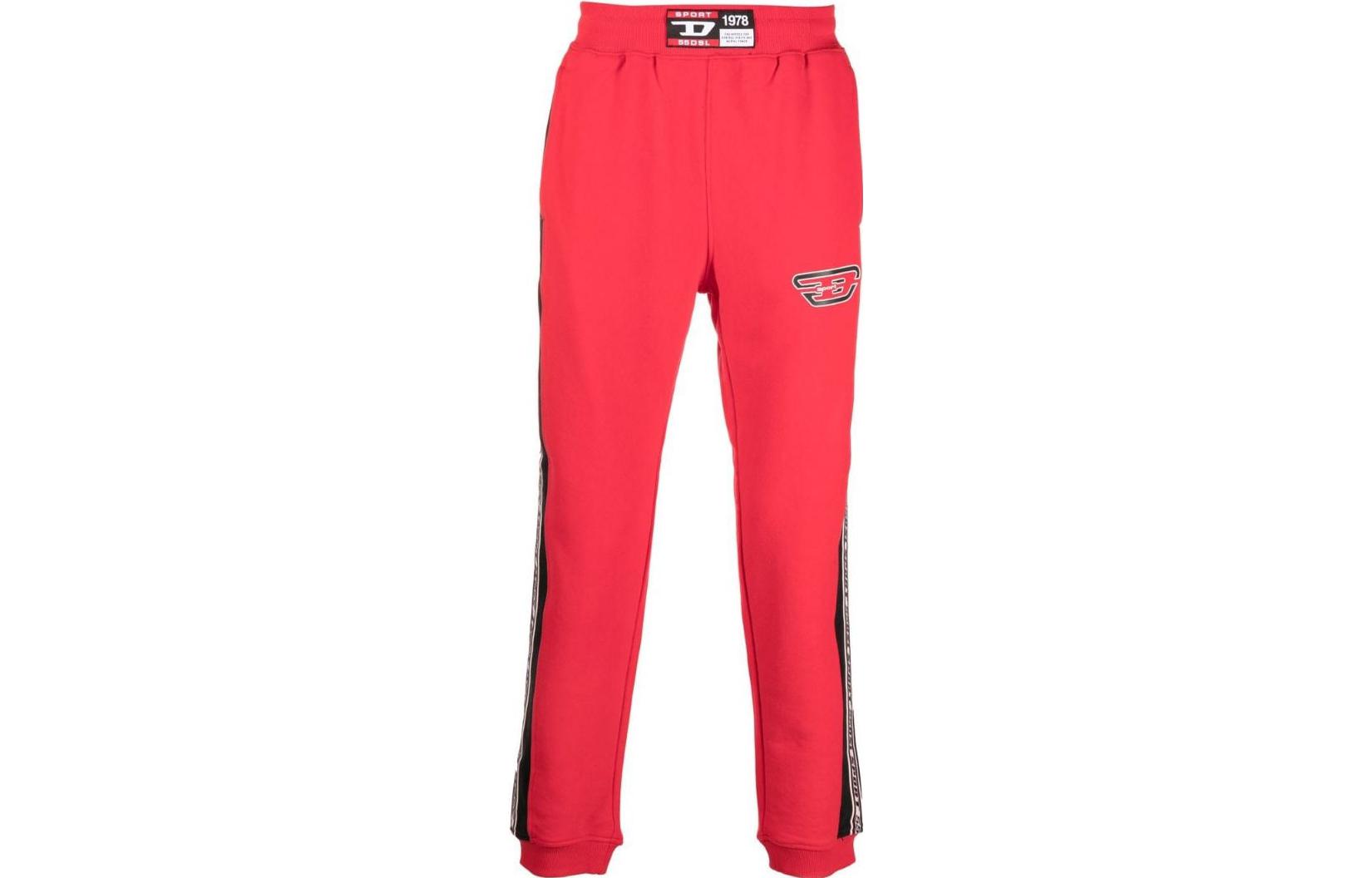 

DIESEL Вязаные спортивные штаны мужские красные