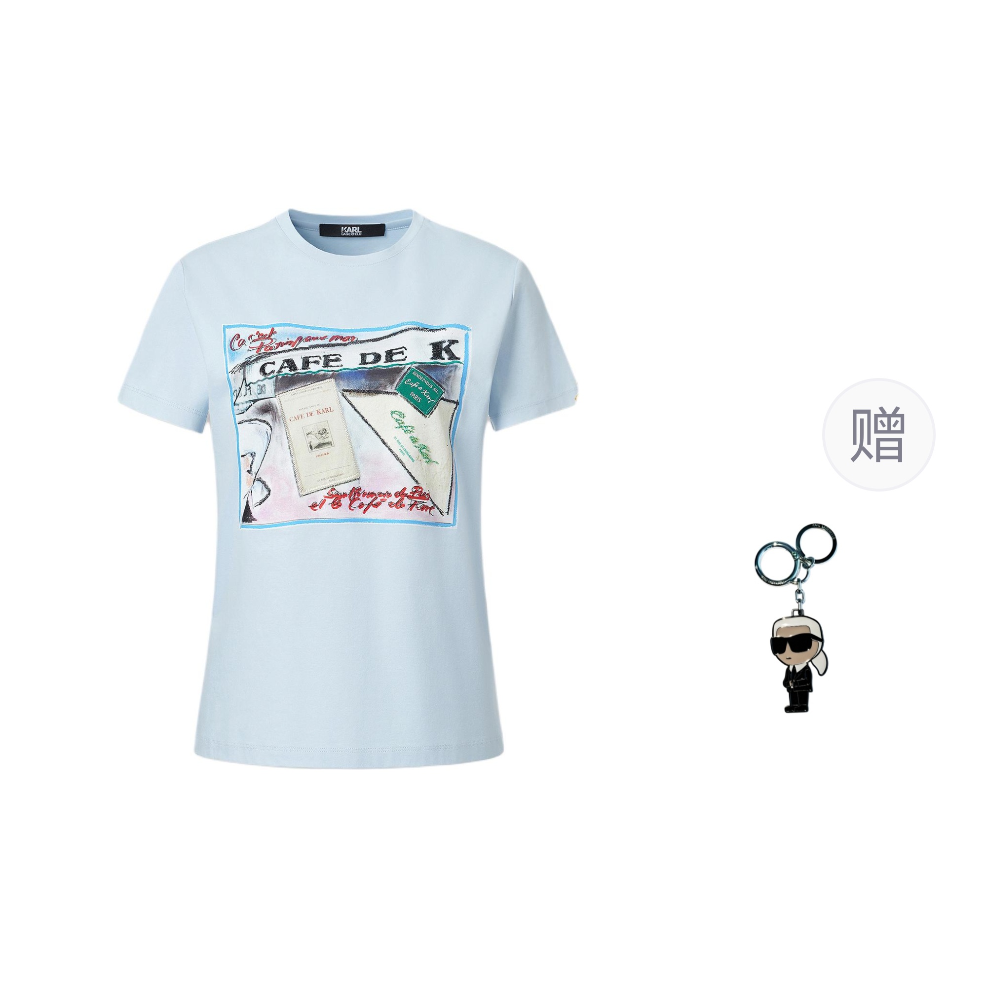 

KARL LAGERFELD / Karl Lagerfeld Jeans Футболка KARL LAGERFELD SS25 Regular женская Blue, Синий, KARL LAGERFELD / Karl Lagerfeld Jeans Футболка KARL LAGERFELD SS25 Regular женская Blue