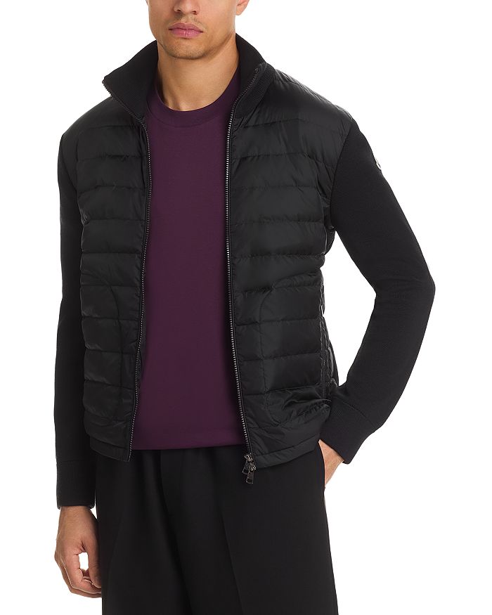 

Утепленный кардиган на молнии Moncler, черный