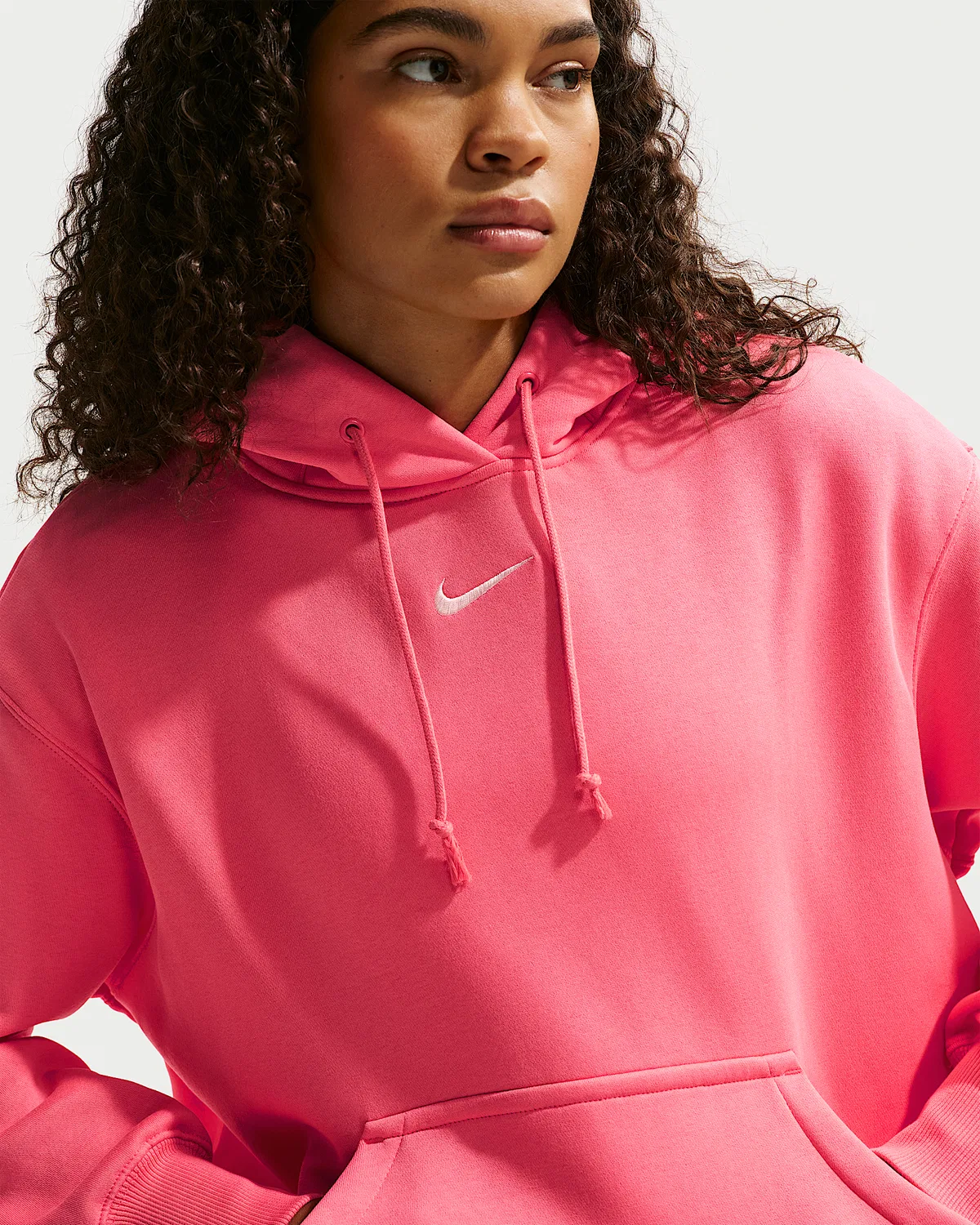 Женский оверсайз худи Nike Sportswear Phoenix Fleece, Sea Coral/Sail — фото 3