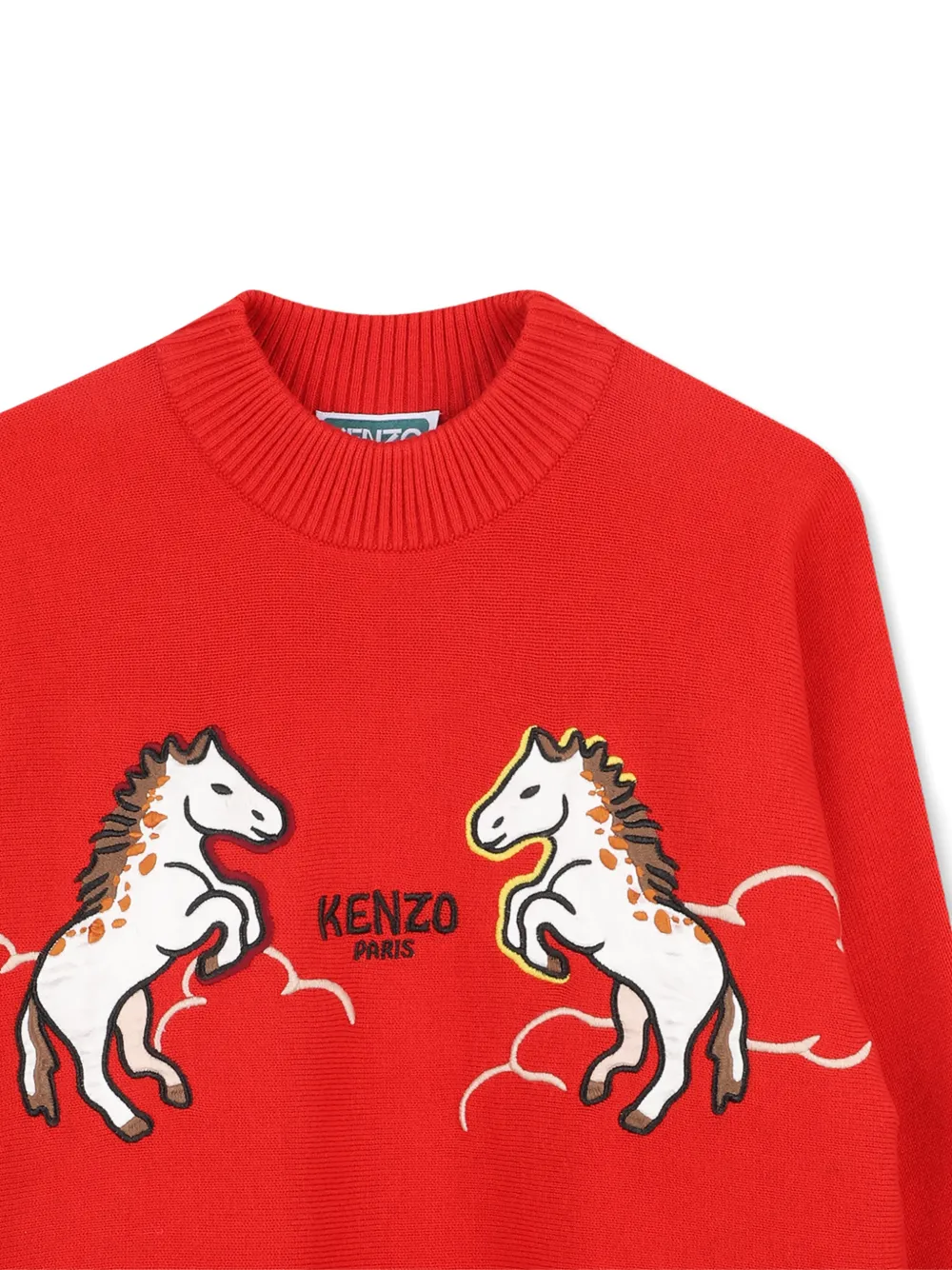 Топ с изображением лошади Kenzo Kids, красный — фото 3