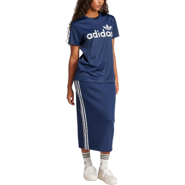 Футболка Boyfriend с линейным принтом Adidas Originals, indigo — фото 3