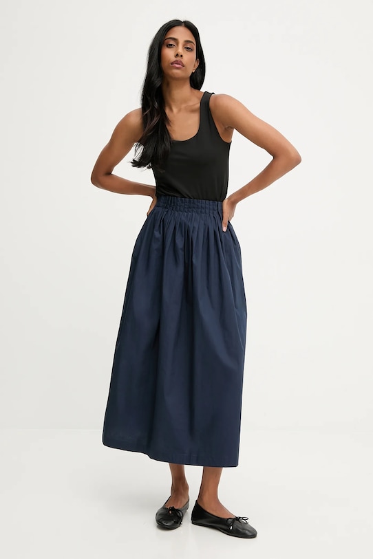 

Хлопковая юбка Answear.Lab, темно-синий