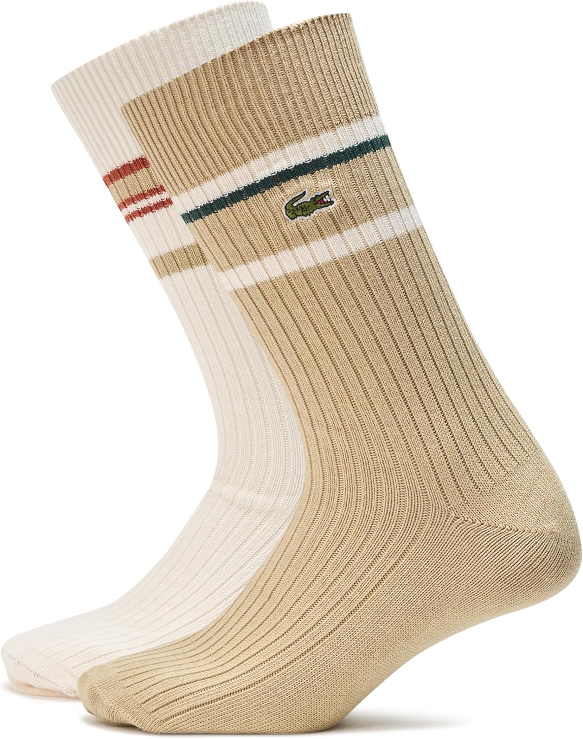 

Носки Lacoste Unisex до щиколотки с полосками, Beige/White