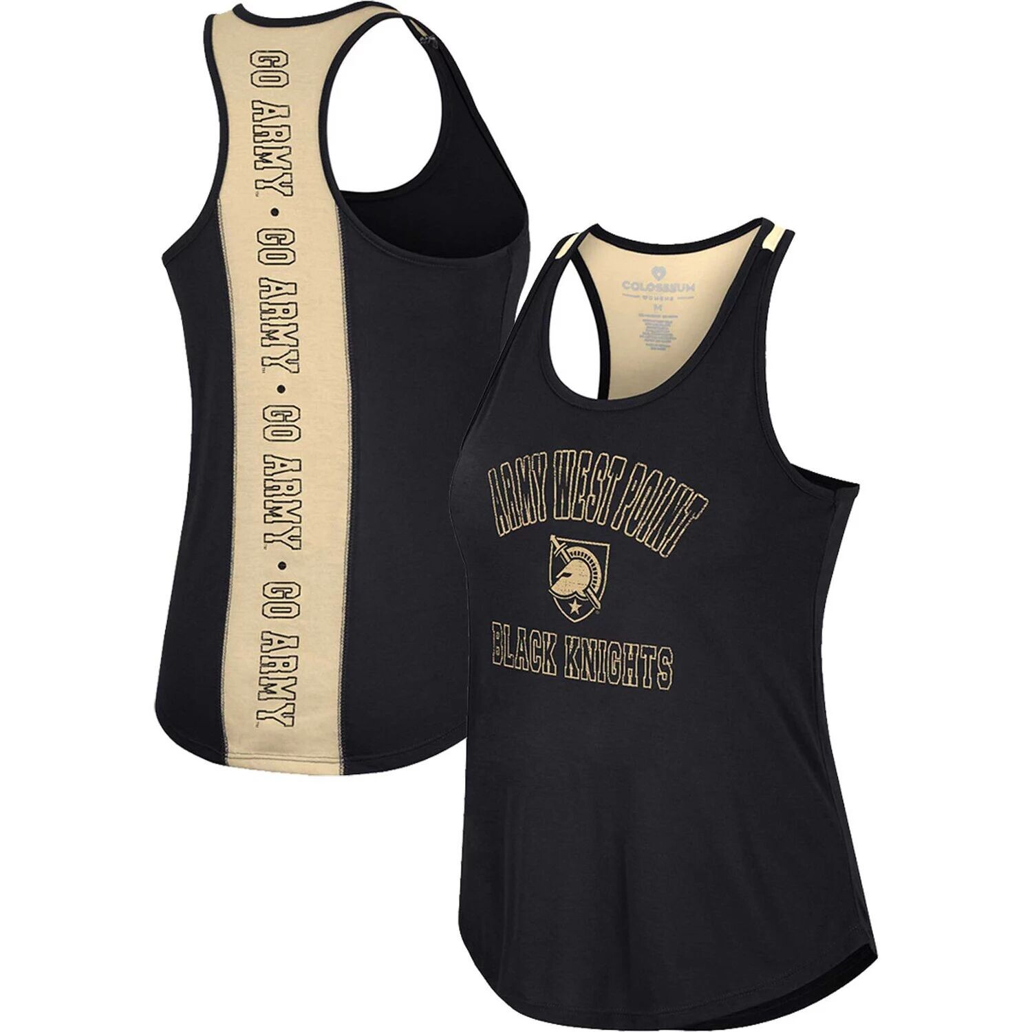 

Женская майка Colosseum Black Army Black Knights 10 Days Racerback с круглым вырезом Colosseum