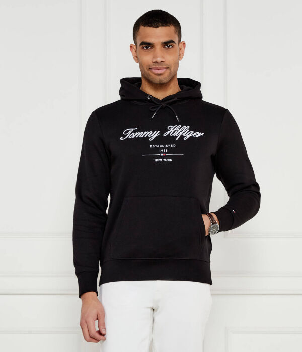 

Толстовка мужская Tommy Hilfiger с надписью, черный