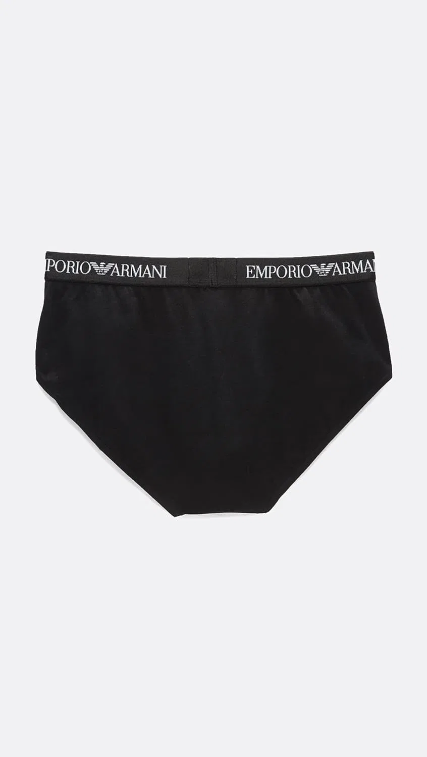 Трусы хлопковые Emporio Armani, черный — фото 3
