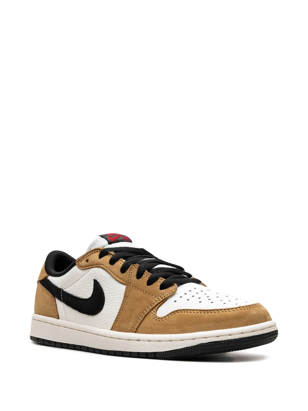 Кроссовки Air Jordan 1 Retro Low OG Rookie Of The Year - Sail/Black/Golden Harvest/Gym Red, коричневый — фото 2