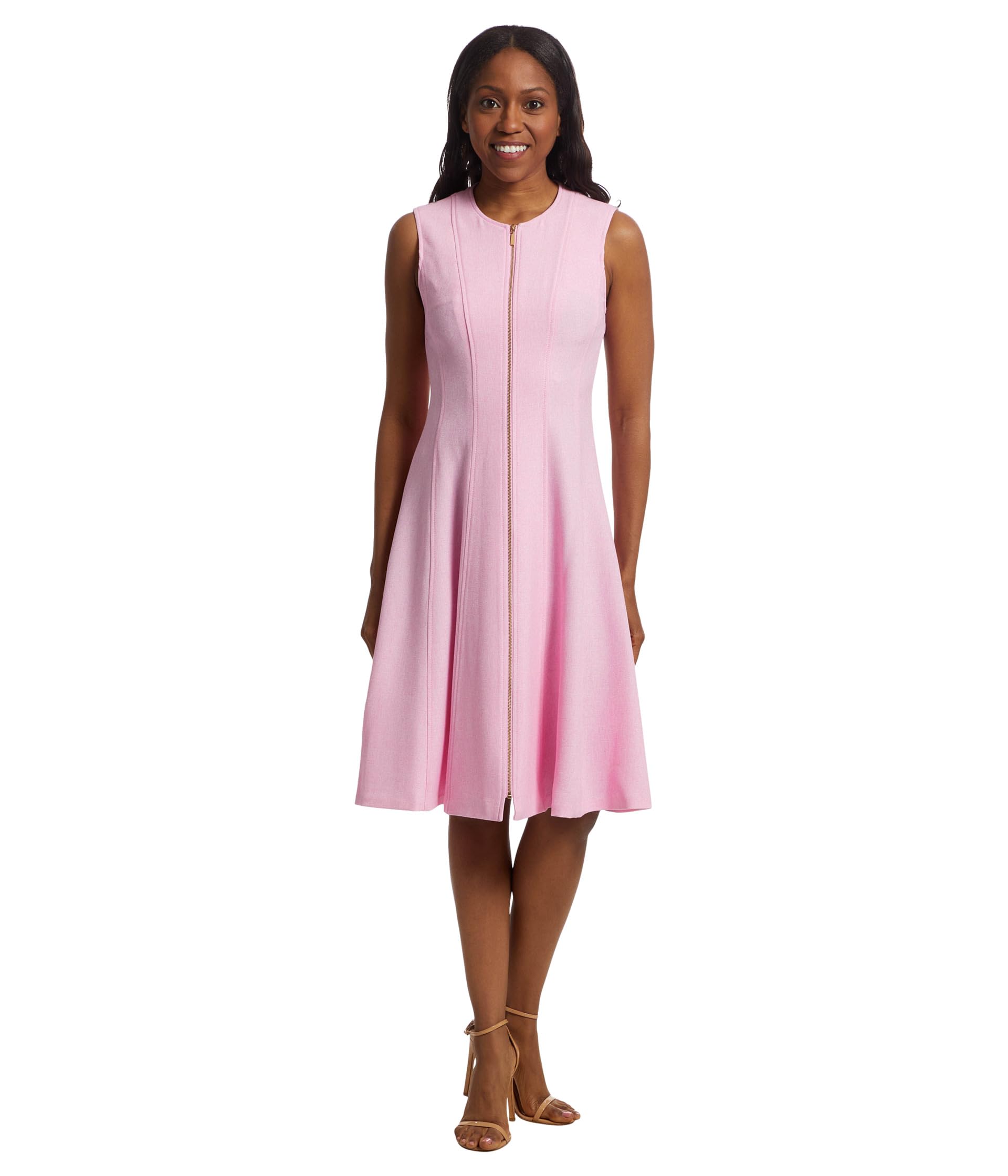 

Платье Calvin Klein Zipper Front Aline Dress, Azalea/Cream