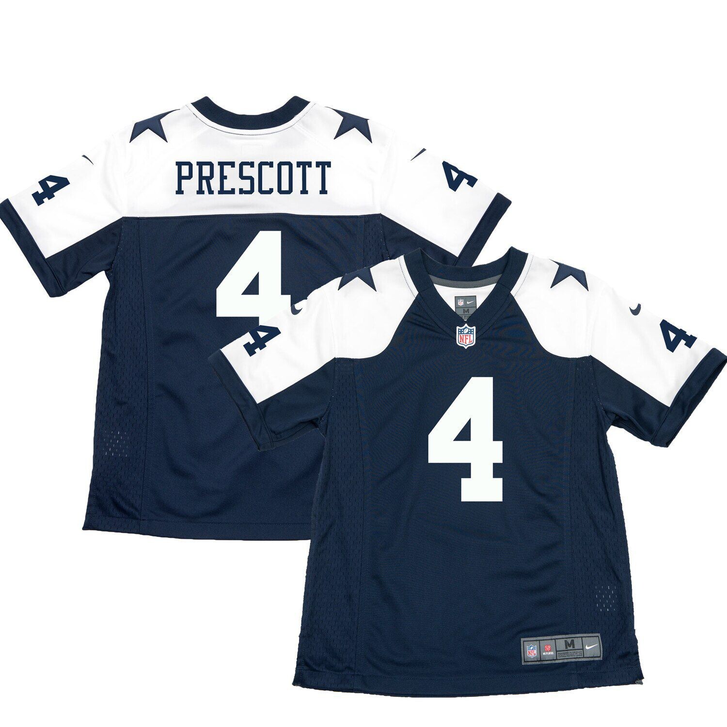 Молодежный игровой трикотаж Nike Dak Prescott Navy Dallas Cowboys Throwback Game Nike — фото 4