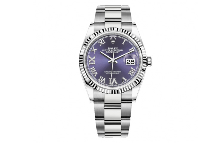 

ROLEX Женские часы Log Series с автоматическим механизмом, 36 мм, фиолетовый циферблат