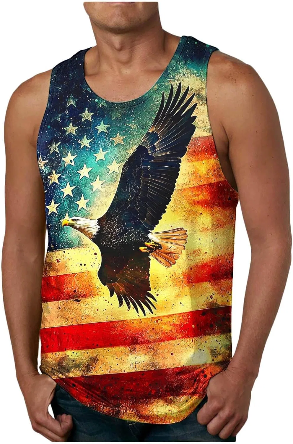 Мужская майка-борцовка American Flag, желтый