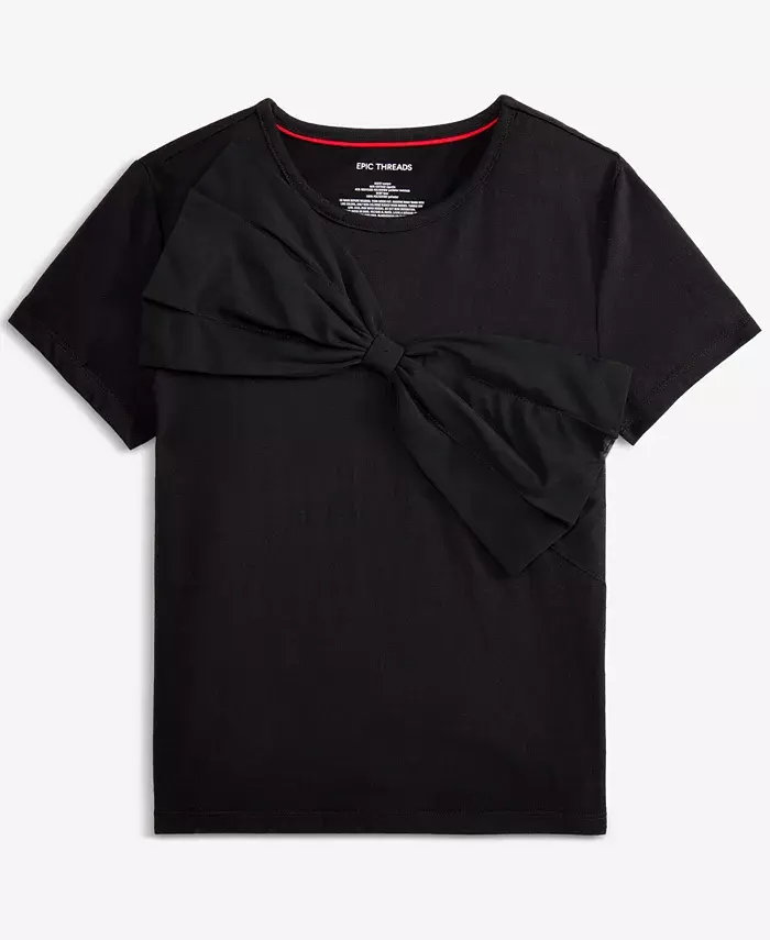 

Детский топ с аппликацией в виде банта для девочек 5-20 Epic Threads, черный