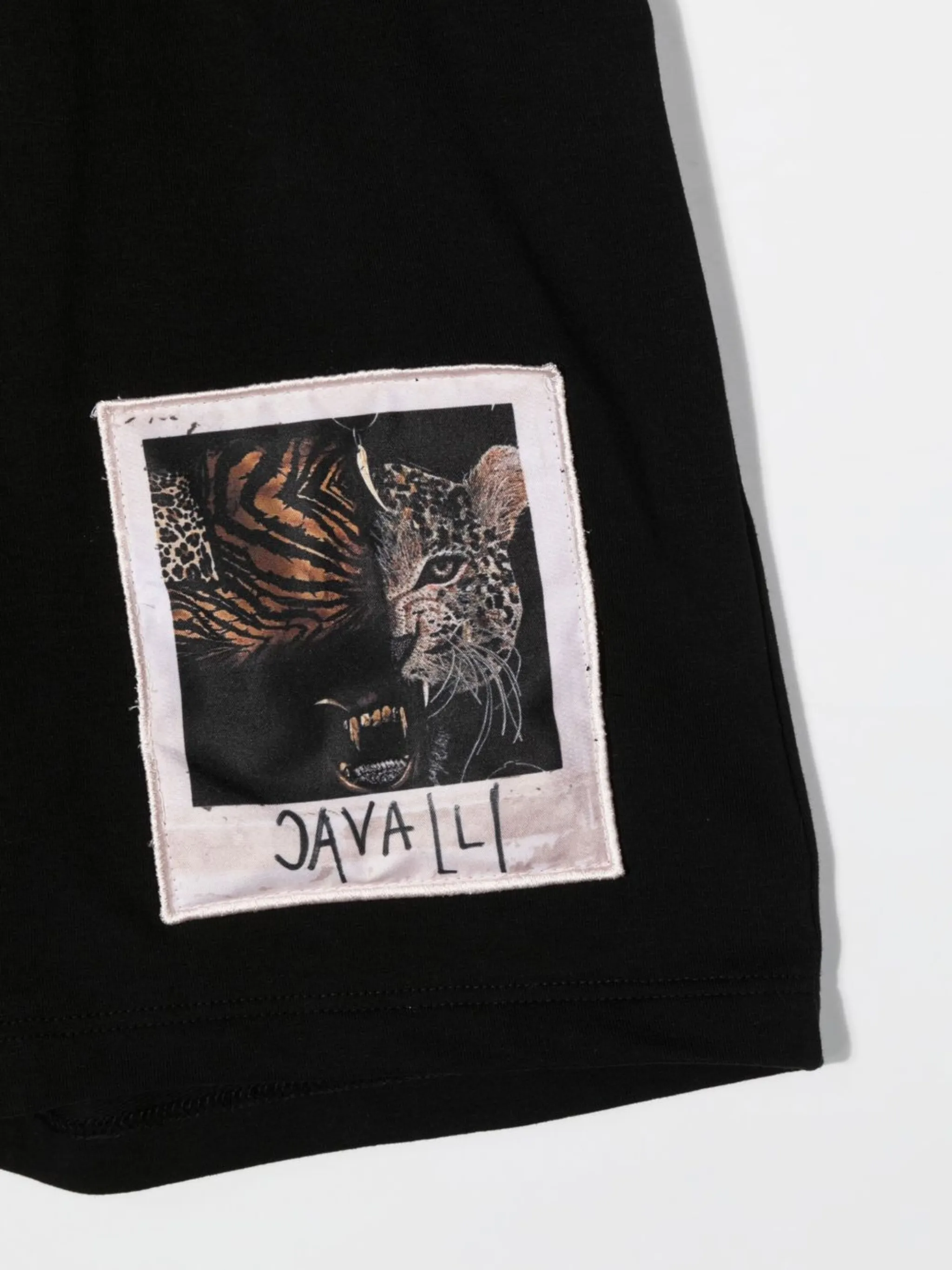 Спортивные шорты с нашивкой Roberto Cavalli Junior, черный — фото 3