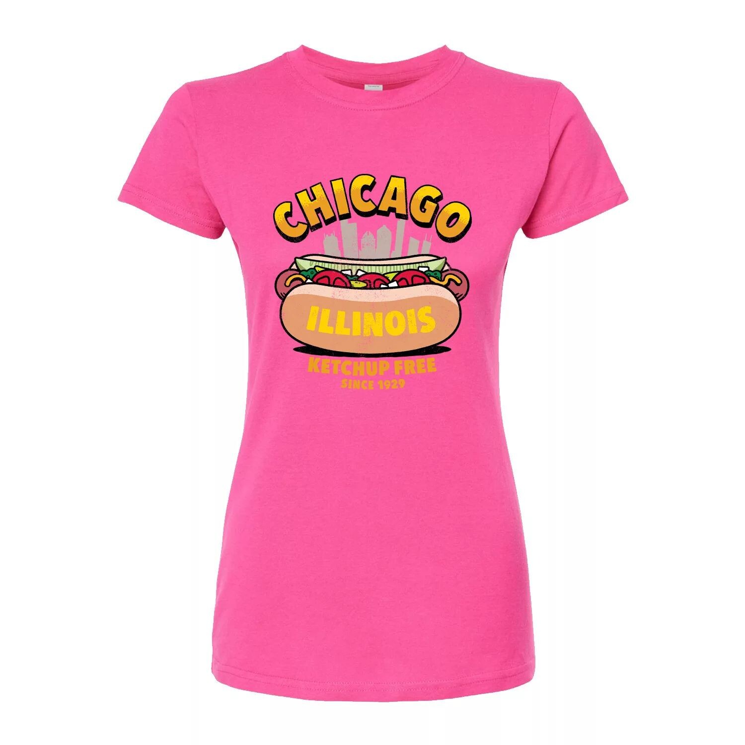 

Футболка с рисунком Chicago Hot Dog для юниоров Licensed Character, розовый