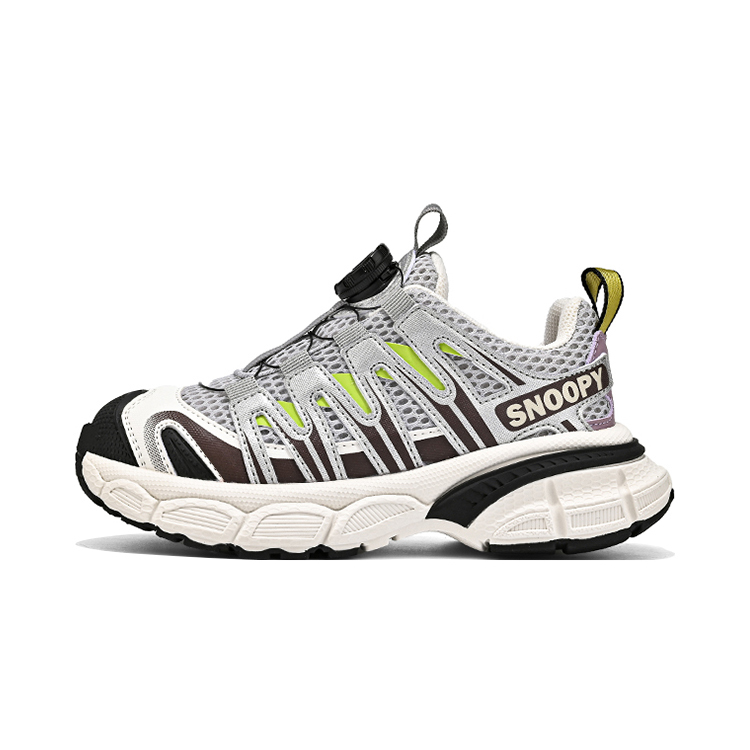 

Дышащие бесшовные сетчатые тонкие износостойкие легкие амортизирующие нескользящие низкие повседневные кроссовки детские SNOOPY, серый/зеленый