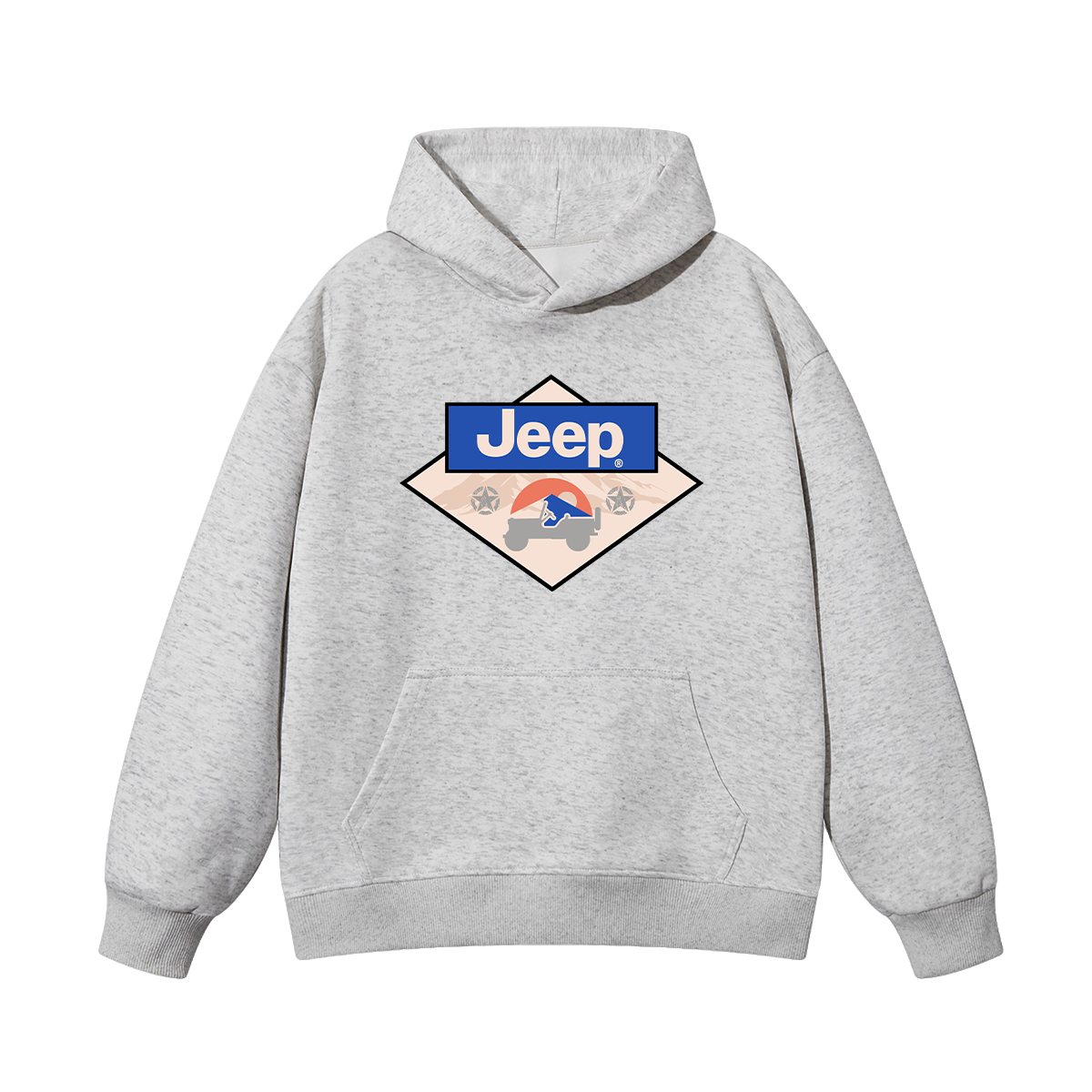 Толстовка с капюшоном утепленная для школьников Jeep, new year красный fleece-lined — фото 3