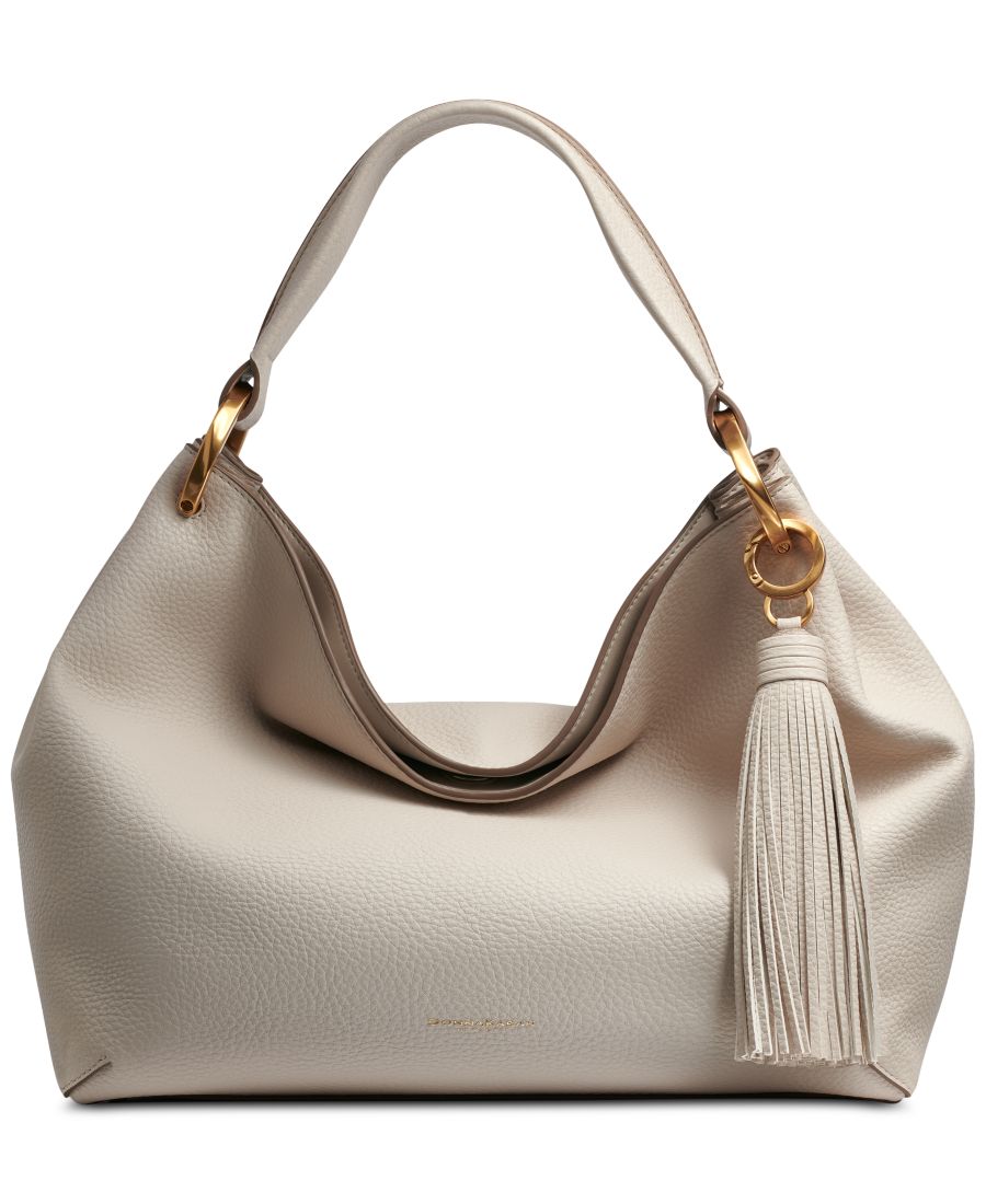 

Кожаная наплечная сумка Glenwood с кисточкой Donna Karan New York, Sand