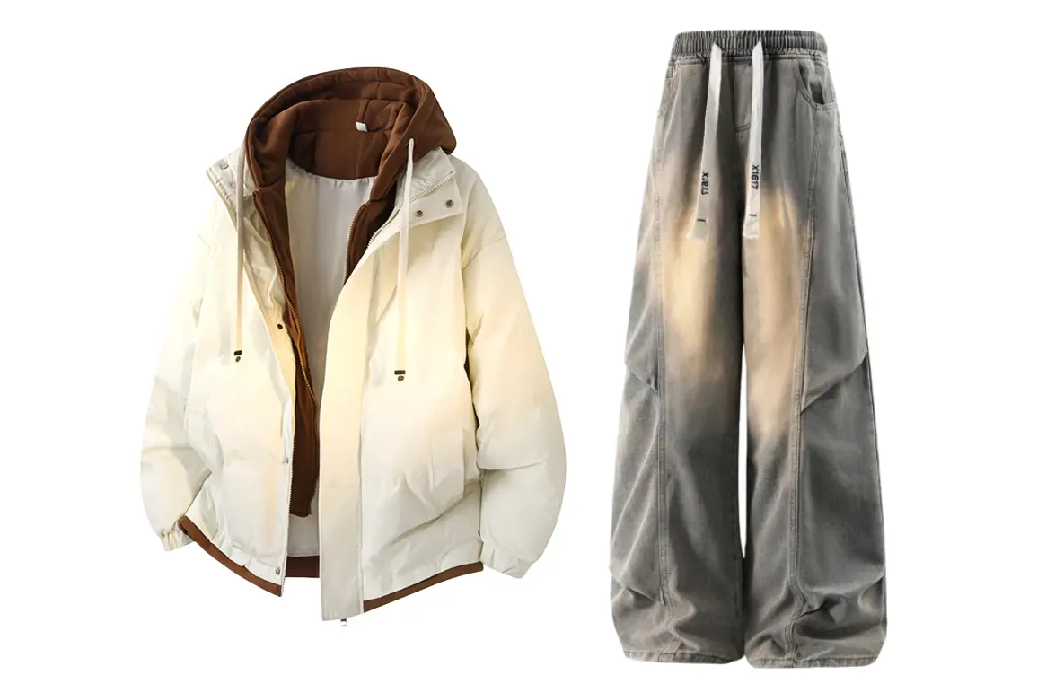 

Толстовка Casual Sportswear утепленная с флисовой подкладкой X1617, оранжевый puffer jacket+желтый mud pants