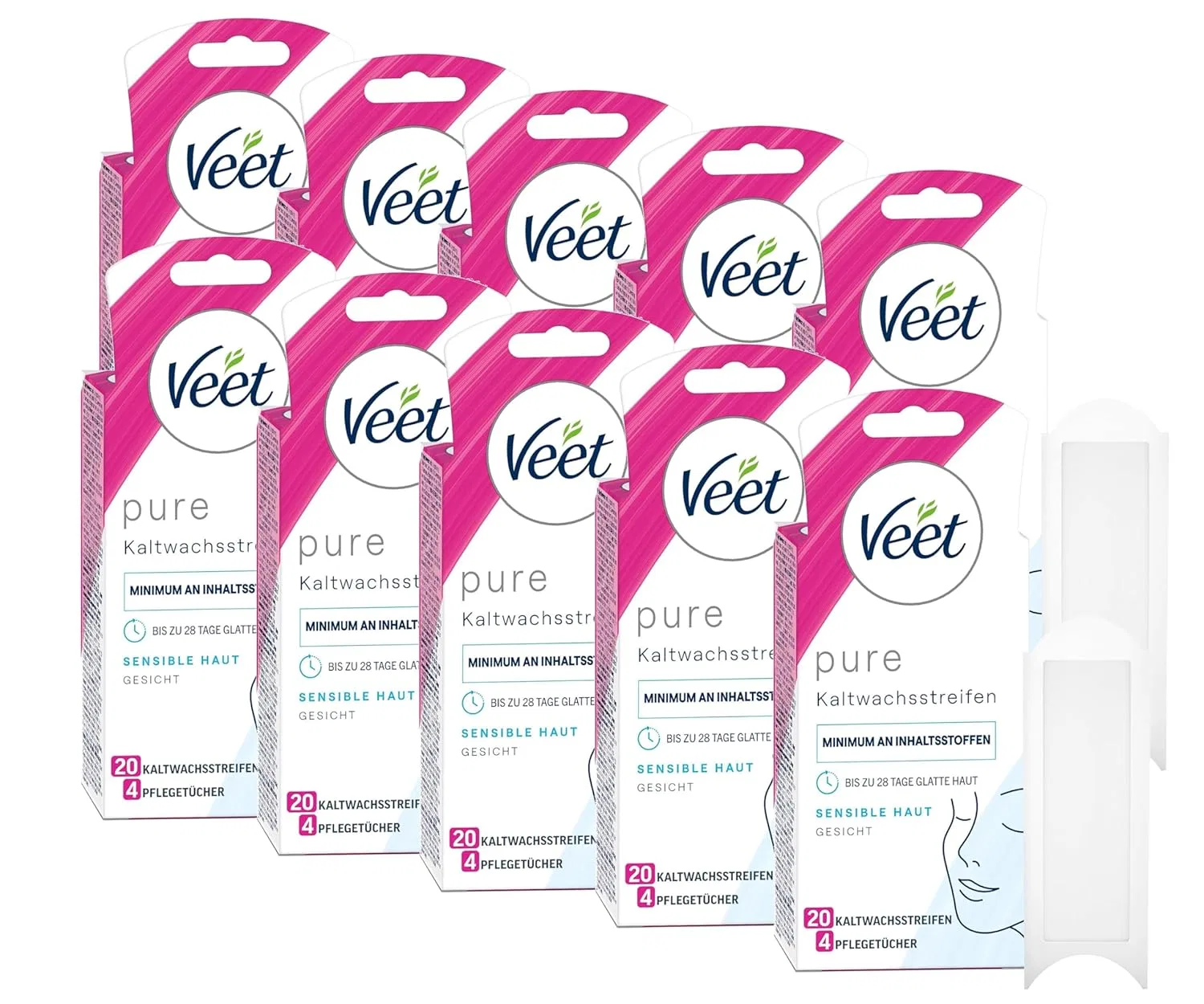 Крем для лица Reckitt — Холодные восковые полоски Pure для лица от Veet