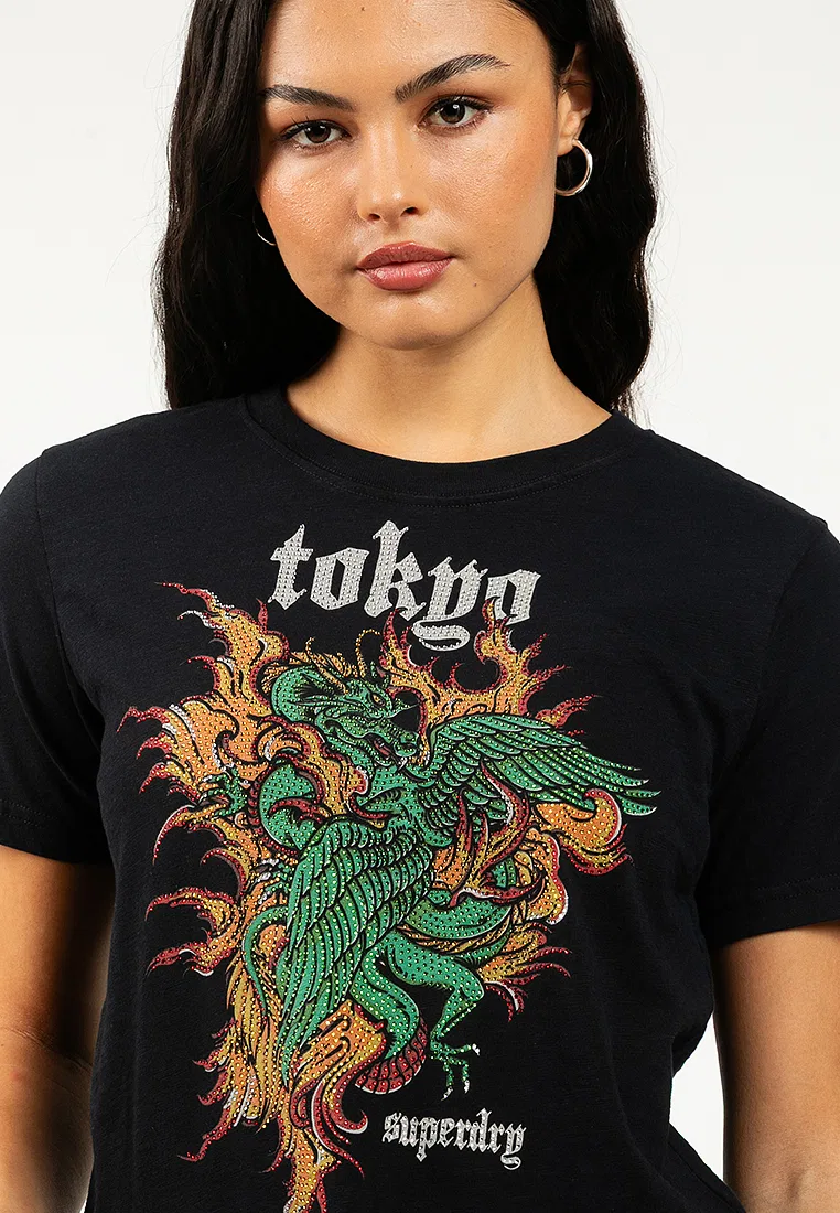 Футболка, свободный крой, Neo Trad Tattoo Superdry, черный — фото 3
