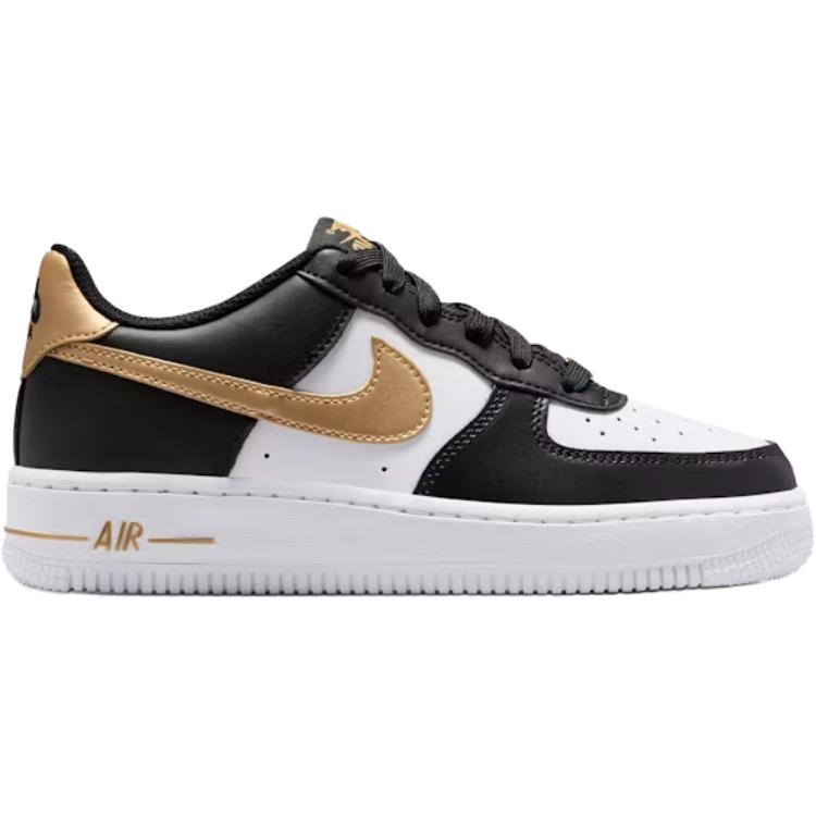 Nike Air Force 1 Low top детские скейтбординг кроссовки black white для подростков — фото 3