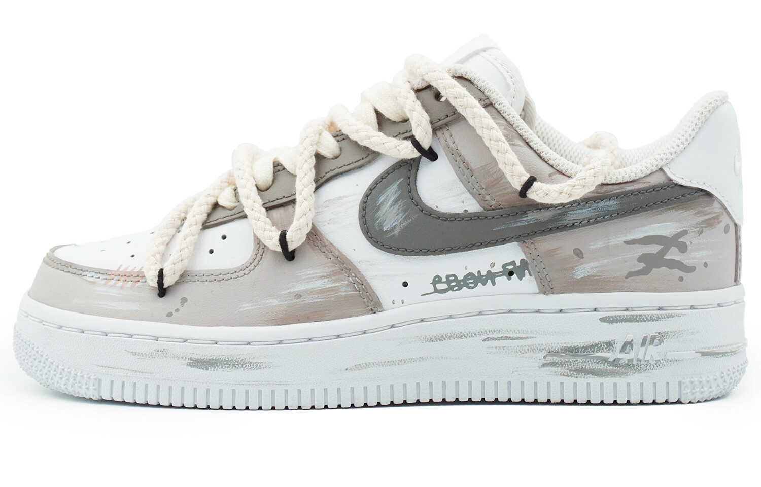 

Кроссовки для скейтбординга Air Force 1 женские с низким верхом, белые/серые Nike, Белый, Кроссовки для скейтбординга Air Force 1 женские с низким верхом, белые/серые Nike