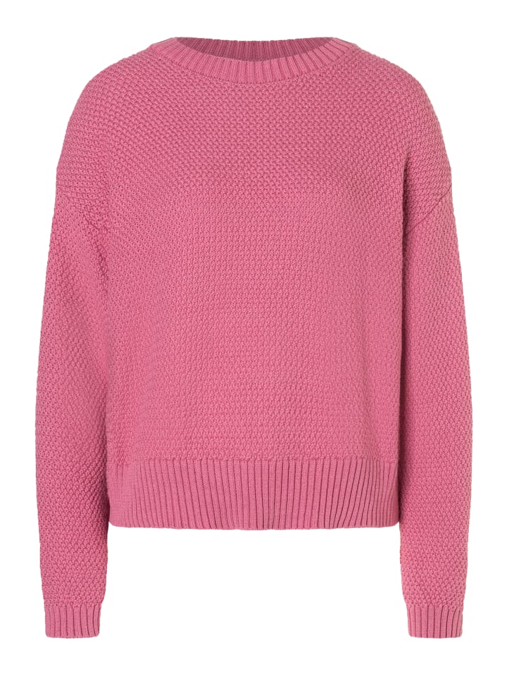 

Объемный фактурный свитер с круглым вырезом в цвете ягодной розы More & More