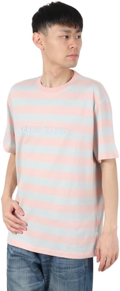 

Мужская повседневная футболка Guess GJ SS CN REG в полоску, цвет желтый