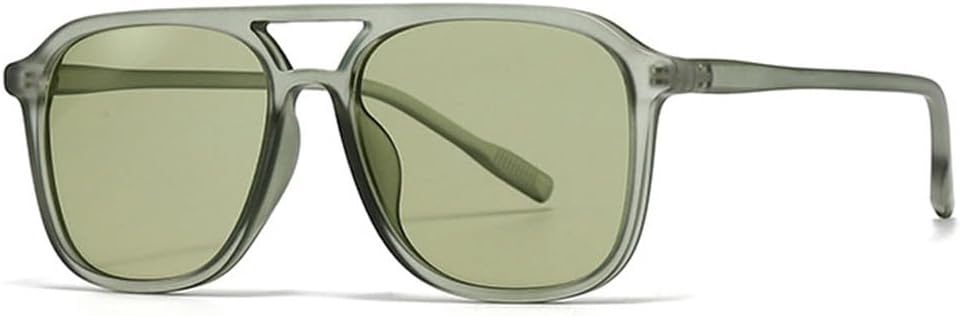 

Мужские солнцезащитные очки в стиле ретро с двойной перемычкой, квадратной формы, сине-зеленые оттенки, защита от ультрафиолета UV400; женские солнцезащитные очки с градиентным переходом цвета WNCKSQ, Green Green