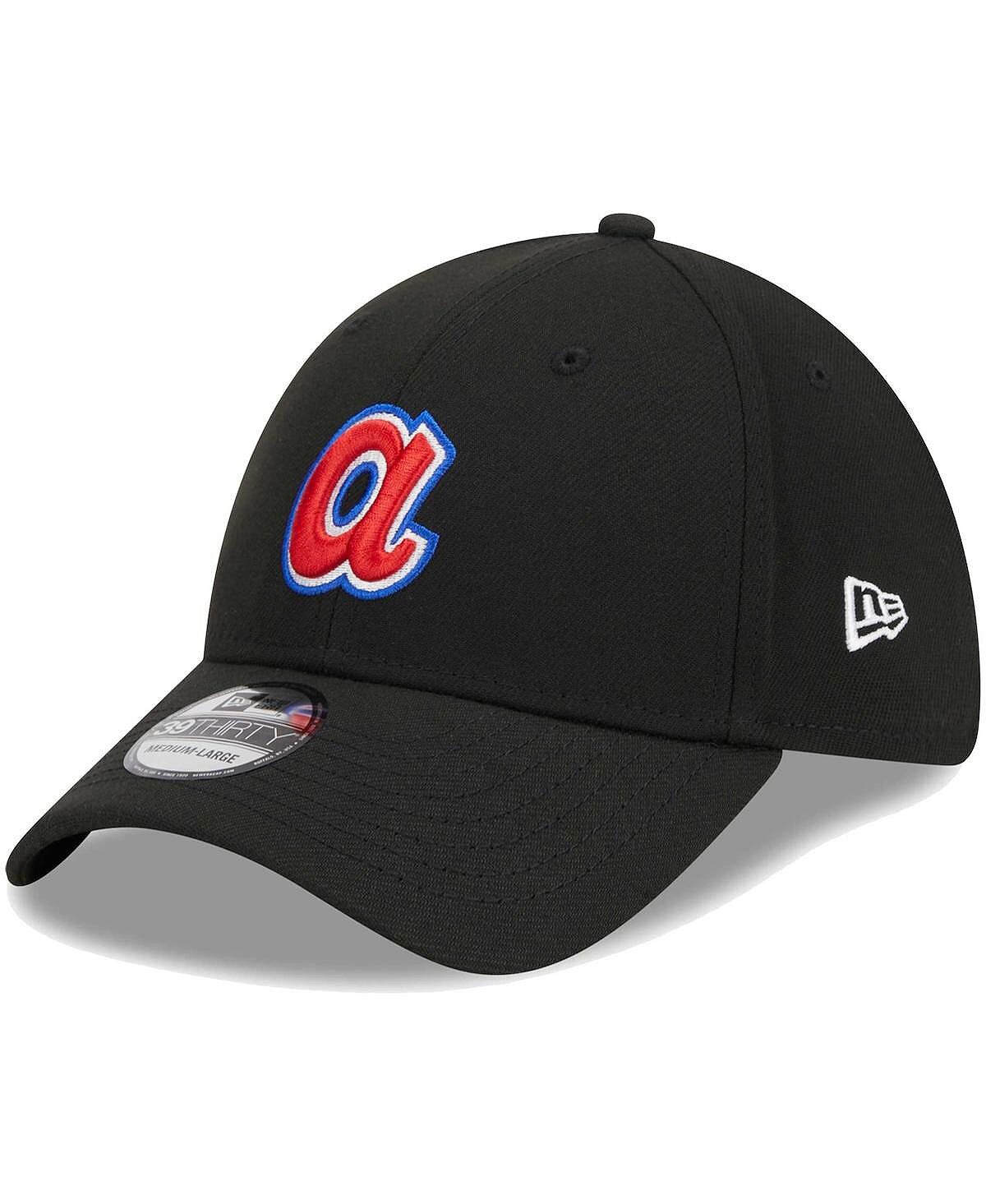 

Мужская черная гибкая шляпа с логотипом Atlanta Braves 39THIRTY New Era